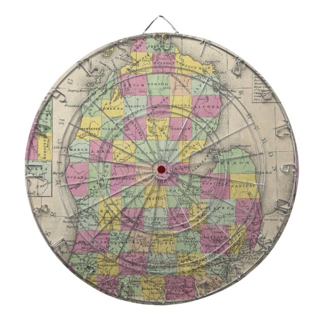 Diana Mapa de época de Michigan (1853) (Frente)
