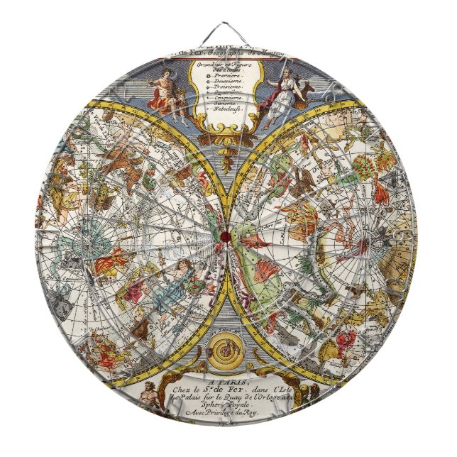 Diana Mapa de estrellas de planisfería de época por Nich (Frente)