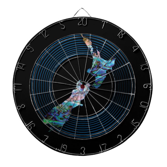 DIANA MAPA DE NUEVA ZELANDA DARTBOARD DE PAUA (Frente)