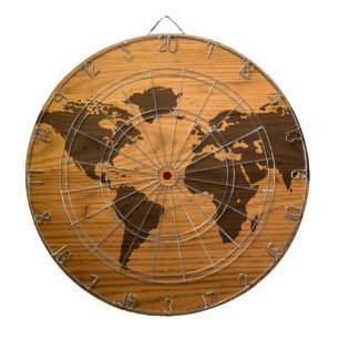 Diana Mapa del mundo en el grano de madera