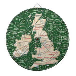 Diana Mapa del Reino Unido Póster vintage verde