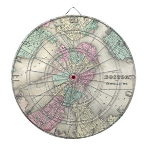 Diana Mapa del vintage del puerto de Boston (1857)