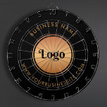 Diana Marca Gold Logo & Personalizado Text Business Comp<br><div class="desc">Este elegante dart board sería ideal para sus necesidades de negocios y promocionales. Añade fácilmente tu logotipo y texto personalizado haciendo clic en la opción "personalizar".</div>