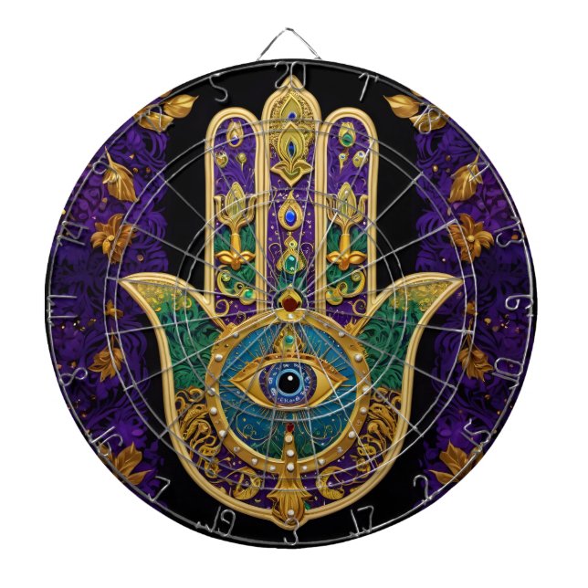 Diana Mardi Gras Gold Purple Green Hamsas Art (Frente)