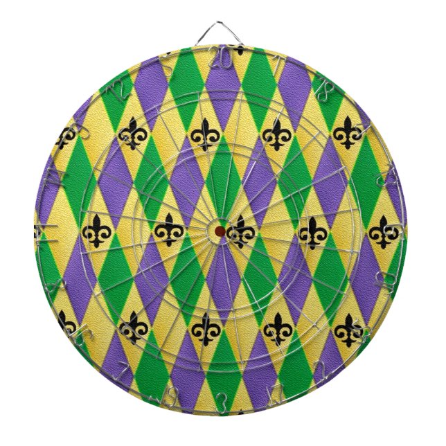 Diana Mardi Gras Harlequin Fleur De Lis (Frente)