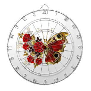Diana Mariposa de flor roja con rosas rojas