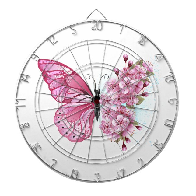 Diana Mariposa de flores con Sakura rosa (Frente)