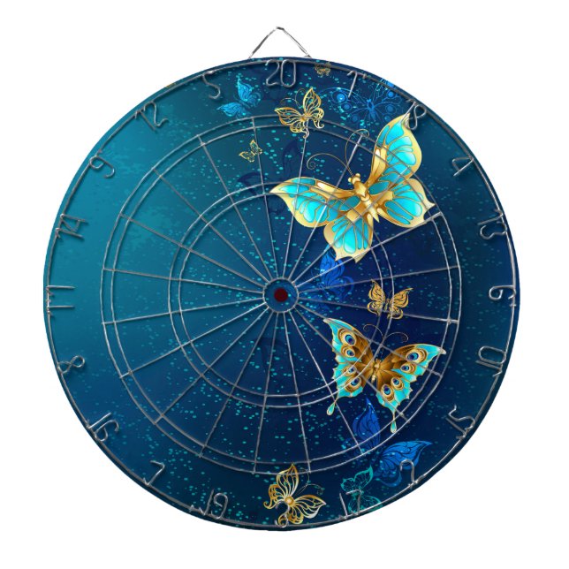 Diana Mariposas doradas sobre fondo azul (Frente)