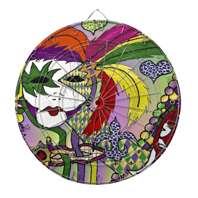 Diana Máscara de plumas del Mardi Gras psicodélico (Frente)