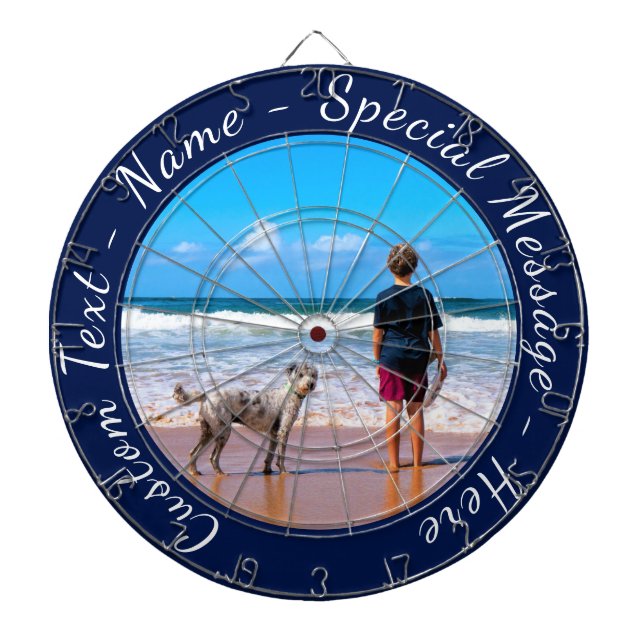 Diana Mascota Photo Dart Board con texto Personalizado (Frente)