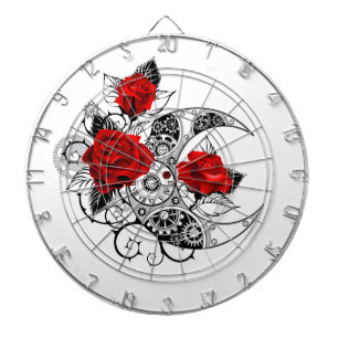 Diana Media luna mecánica con rosas rojas