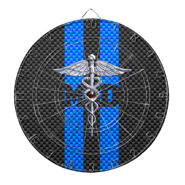 Diana Médica médico MD Caduceus al estilo de la fibra de (Frente)