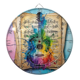 Diana Melodía colorida: Guitarra pintada sobre música vi