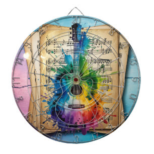 Diana Melodía colorida: Guitarra pintada sobre música vi