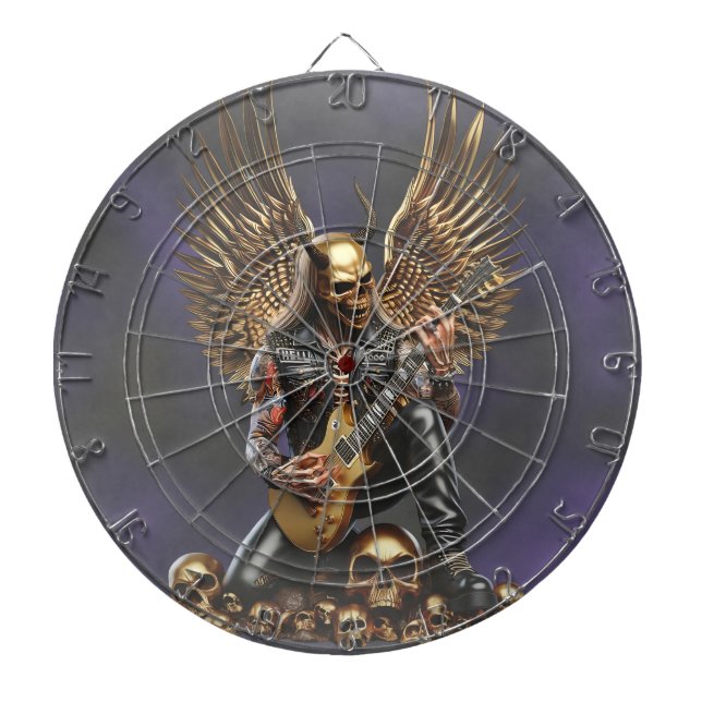 Diana Metal- Rockgitarrist Hell 666 Dartboard (Frente)