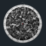 Diana Militar Camo Dartboard<br><div class="desc">Este juego de tablero se muestra con una huella de camo militar de varios colores en negro.</div>
