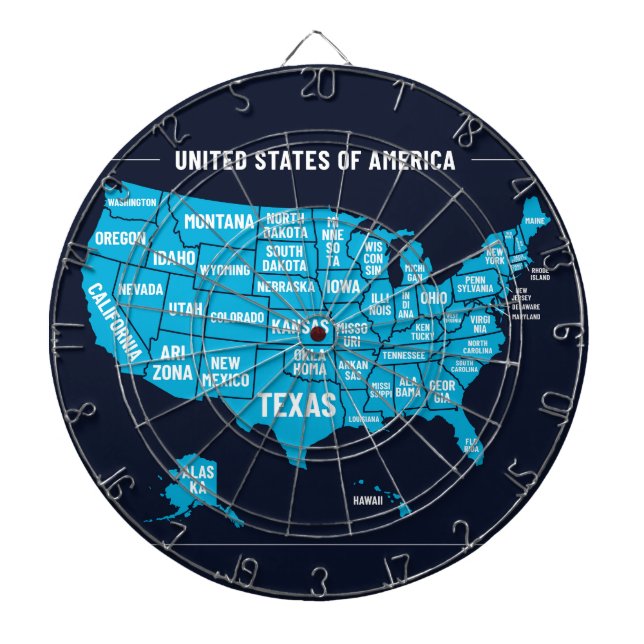 Diana Minimal Blue United States Map Illustration (Frente)