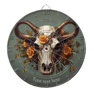 Diana Moda Boho acuarela Steampunk Floral Cow Skull