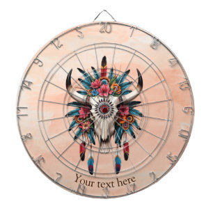 Diana Moda Boho Acuarela Tribal Floral Cow Skull