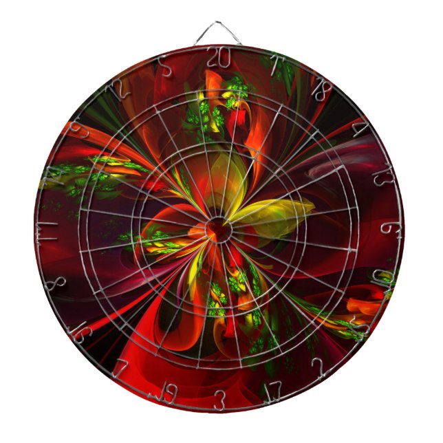 Diana Modern Red Green Floral Abstract Art Pattern #05 (Frente)
