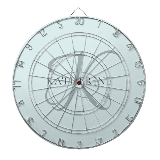 Diana Moderno y elegante guión de monograma Aqua Blue (Frente)