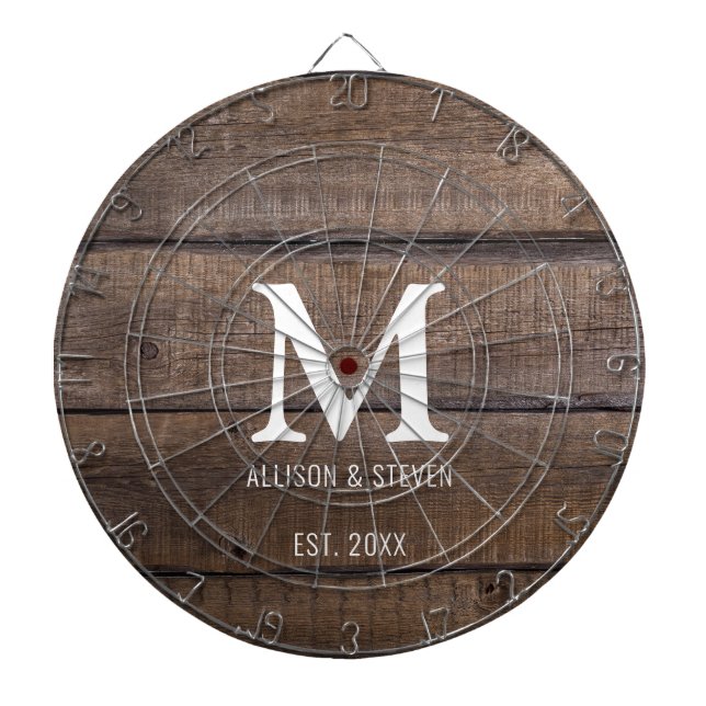 Diana Monograma de familia Rustic Brown Wood Farmhouse (Frente)