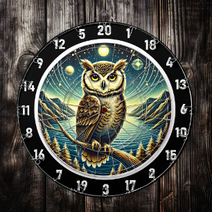 Diana Moonlit Owl Wisdom Dartboard Art