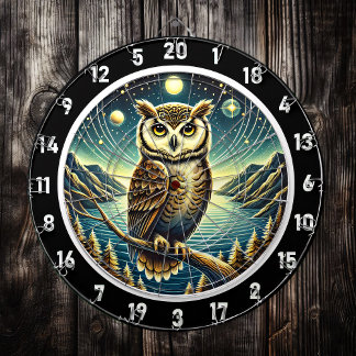 Diana Moonlit Owl Wisdom Dartboard Art