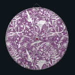 Diana Morado botánico moderno<br><div class="desc">Moda botánica moderna y patrón floral en blanco sobre fondo morado. Arte original de Nic Squirrell.</div>