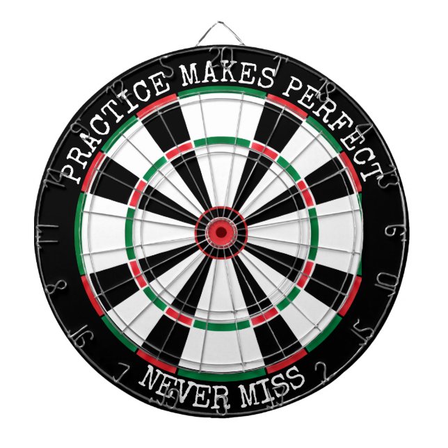 Diana Motivational Dartboard Wall Art Practice Quote (Frente)