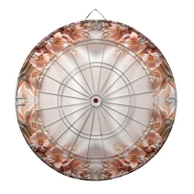 Diana Naranja Peach Floral Dartboard (Frente)