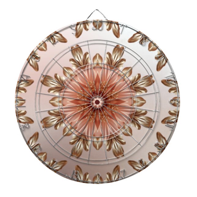 Diana Naranja Peach Floral Dartboard (Frente)