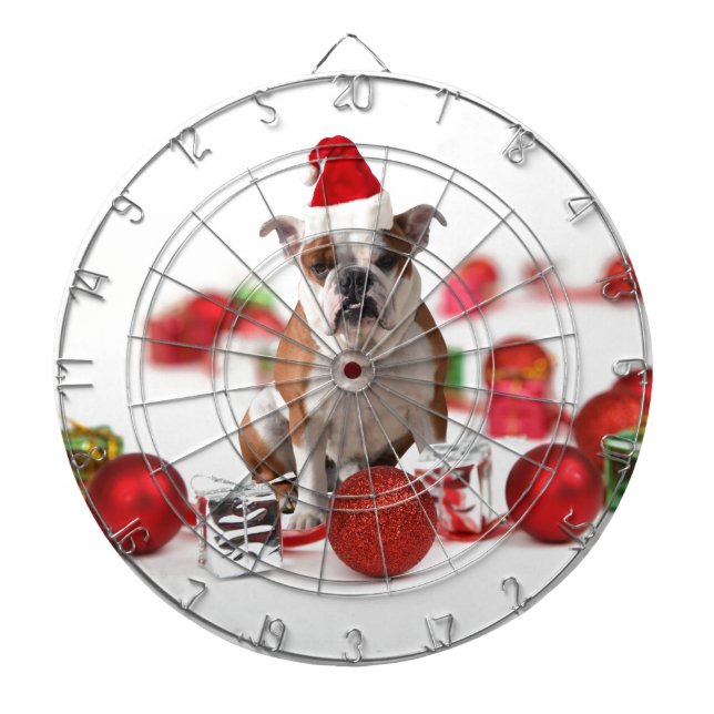 Diana Navidades de bulldog Caja de regalo Ornamentos Red (Frente)
