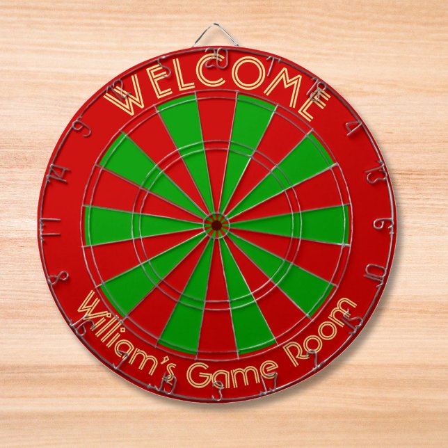 Diana Navidades Personalizado Verde Rojo Fiesta de la Ca (Christmas Red Green Custom Metal Cage House Party Dart Board)