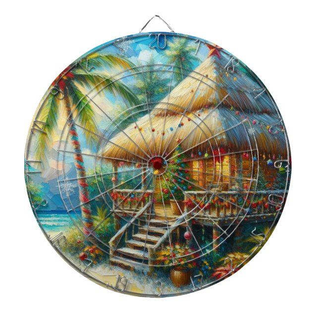Diana Navidades Tropical Hut Palm Tree Beach Lights (Frente)