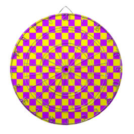 Diana Neon Purple Yellow Check Checkerboard Vintage