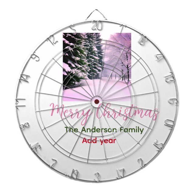 Diana Nieve rosa blanca alegre Navidad agregar nombre de (Frente)