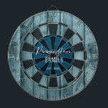 Diana Nombre de la familia del Personalizado de vida en<br><div class="desc">Fondo falso de madera con monograma y apellido en el centro de la tabla. pesca de altura y sobreposición de caballos de mar</div>