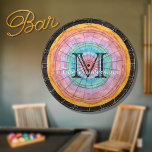 Diana Nombre de monograma del tono de madera rústica del<br><div class="desc">Nombre de Monograma de Tono de Madera Rústica Pastel Arcoiris. Un tablero rústico de madera de grano hace el regalo personalizado perfecto,  es ideal para bodas,  fiestas,  reuniones familiares y sólo diversión diaria. Nuestra plantilla fácil de usar facilita la personalización.</div>