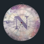 Diana Nombre inicial del purpurina rosado grisáceo<br><div class="desc">El purpurina rosa morado brillante chispa el diseño inicial personalizado de nombre. Hermoso ilustracion acuarela, un cumpleaños ideal o un regalo de Navidad. El ascensor perfecto para tu amiga o pariente de la jugadora de dardos.</div>