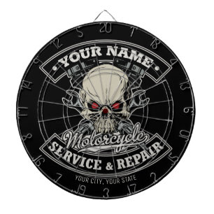 Diana NOMBRE Personalizado Biker Mechanic Skull Motorcyc