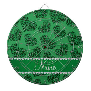 Diana Nombre personalizado corazones de leopardo verde