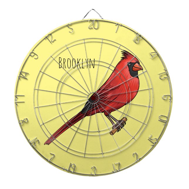 Diana Northern cardinal bird cartoon illustration (Frente)