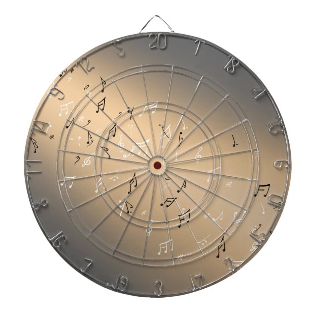 Diana Notas musicales Dorado Moon Dartboard (Frente)