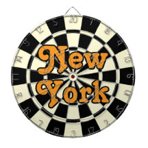 NUEVA YORK Retro Moderno Texto Naranja sobre Negro