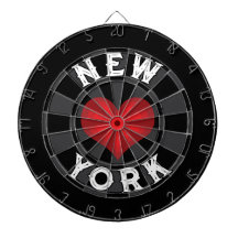 NUEVA YORK Texto Blanco sobre Corazón Rojo Carbón
