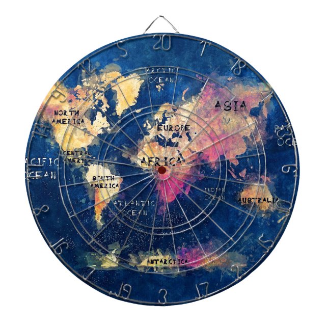 Diana OCÉANOS y continentes del mapa del mundo (Frente)