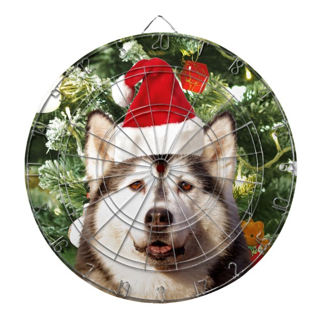 Diana Ornamento de árbol de navidad siberiano Husky Snow (Frente)