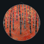 Diana Paisaje del bosque Birch<br><div class="desc">Un paisaje contemporáneo pintado de un bosque de abedules o álamos en ricos tonos rojos,  naranjas y amarillos. Arte original de Nic Squirrell.</div>