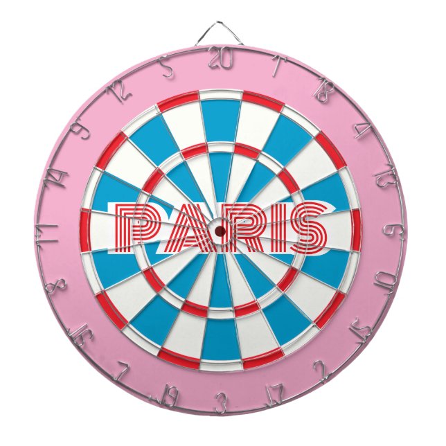 Diana PARIS Rosa Rojo Blanco y Azul texto editable Retro (Frente)